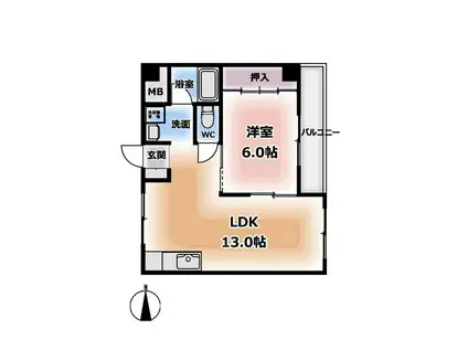 エイショウビル(1LDK/3階)の間取り写真