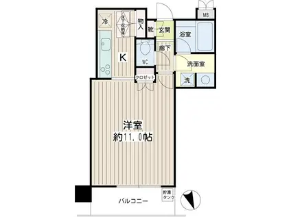 クリエ川崎(1K/12階)の間取り写真