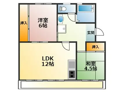 コーポ西栄(2LDK/1階)の間取り写真