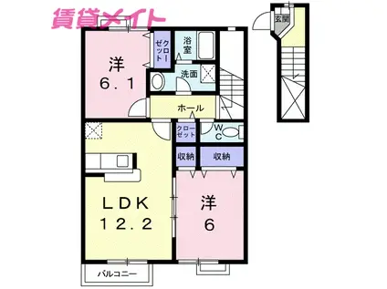 夢が丘ガーデンハイツ I(2LDK/2階)の間取り写真