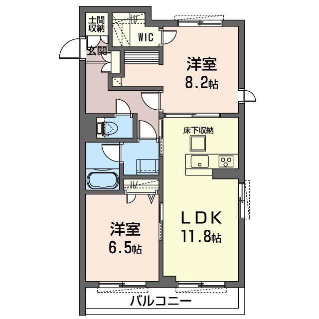リラフォート(2LDK/1階)の間取り写真