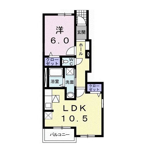 グランディール27(1LDK/1階)の間取り写真
