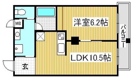 プリオーレリベルタ(1LDK/2階)の間取り写真