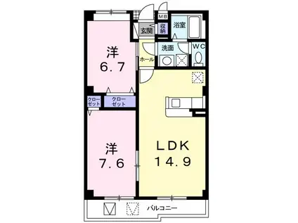 パインフィールド(2LDK/2階)の間取り写真