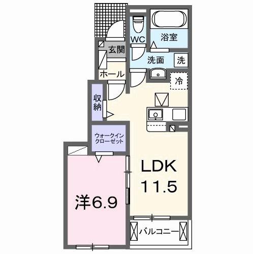 グレープヴィラ(1LDK/1階)の間取り写真