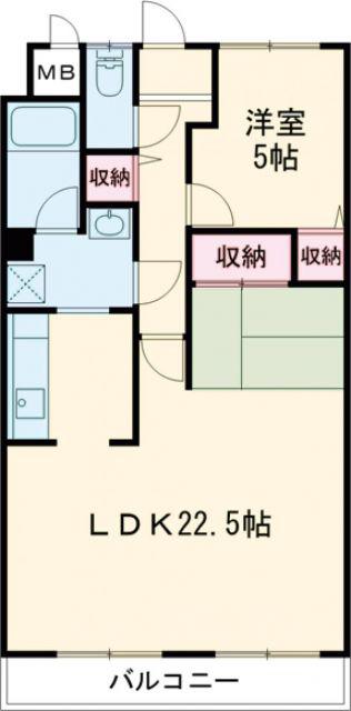 ラフェスタ大塩(1LDK/5階)の間取り写真