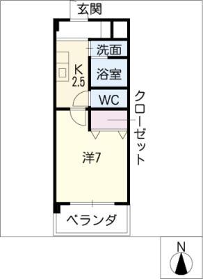 リバーページ本郷(1K/2階)の間取り写真