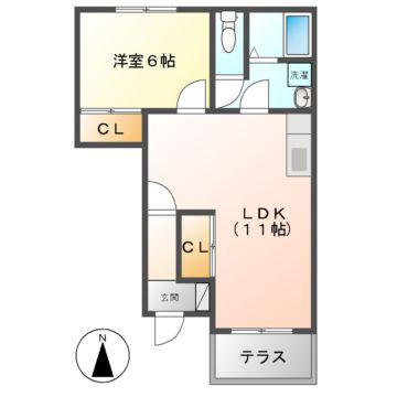 LOUVRE MIZUNO(1LDK/1階)の間取り写真