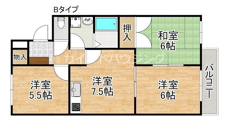 ベルメゾン(3DK/2階)の間取り写真