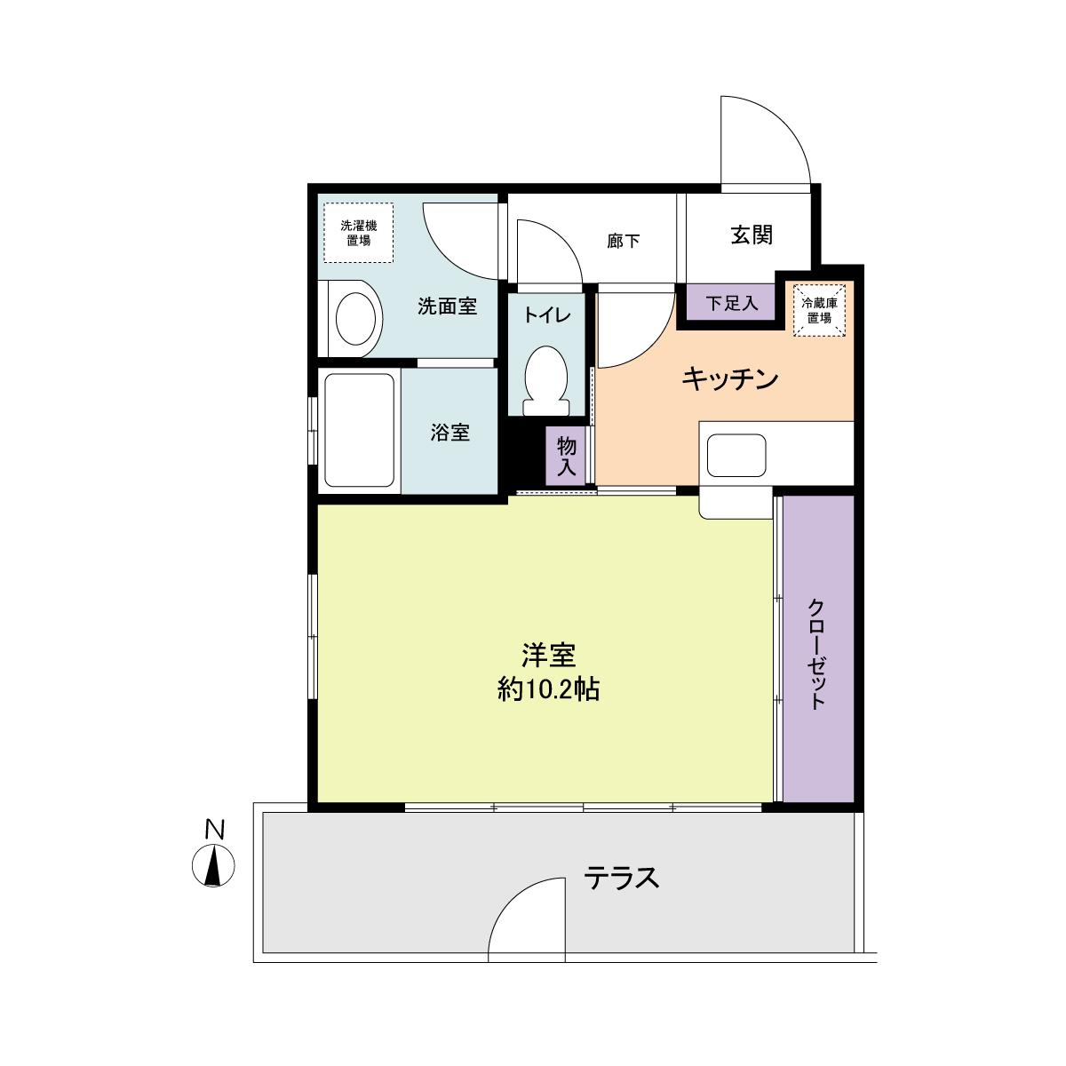 SAVORY下北沢(1K/1階)の間取り写真