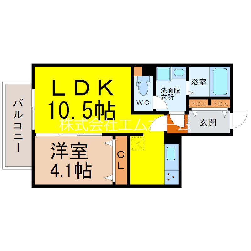 プレミール金山(1LDK/8階)の間取り写真