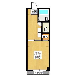 コスモハイツエコー(1K/2階)の間取り写真