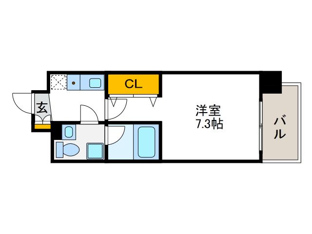 WILLDO市岡(1K/6階)の間取り写真