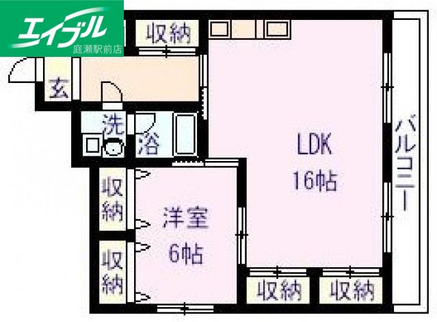 アメニティー伊島(1LDK/3階)の間取り写真