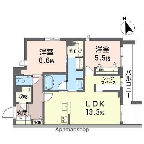 オーツー(2LDK/2階)の間取り写真