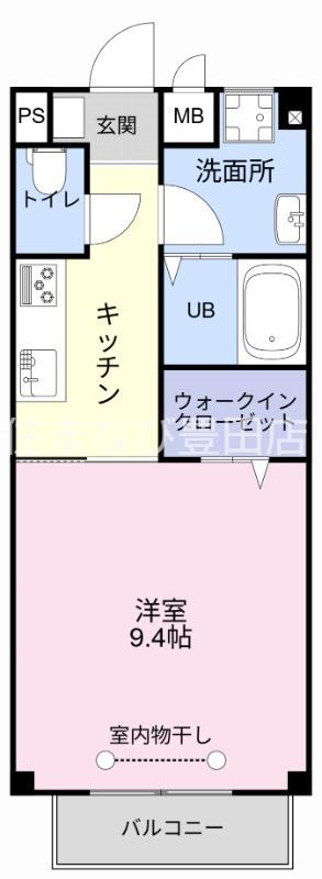 ヴィラ・ルミエールII(1K/2階)の間取り写真