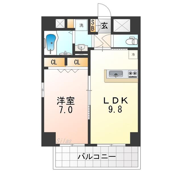 CASA DEL YO(1LDK/2階)の間取り写真