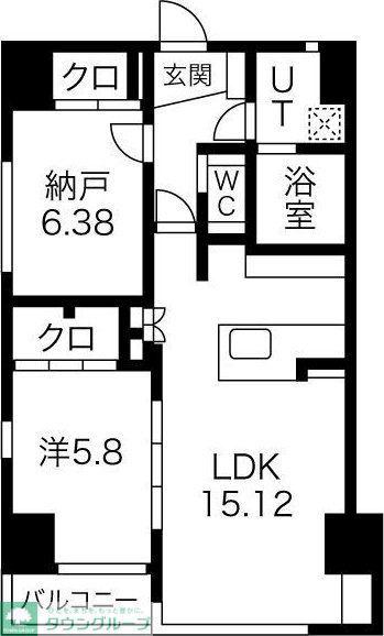 AREX丸の内II(1SLDK/5階)の間取り写真