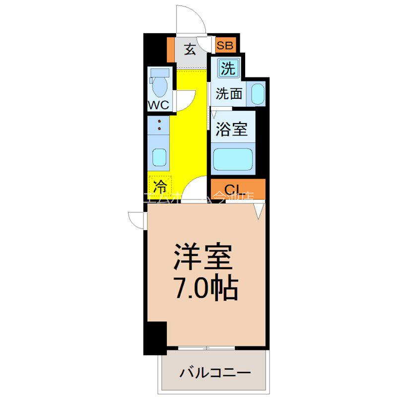 御器所ウエスト(1K/4階)の間取り写真