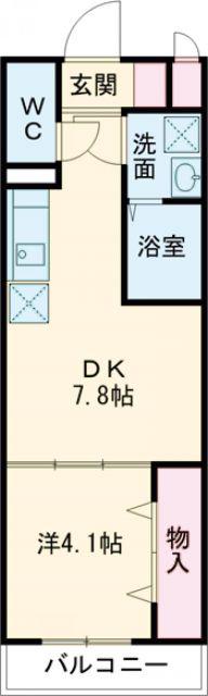 トレステーラUG(1DK/2階)の間取り写真