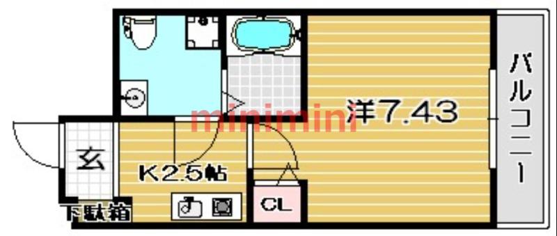 セレニテ高槻(1K/6階)の間取り写真