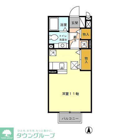ジュネス(ワンルーム/1階)の間取り写真