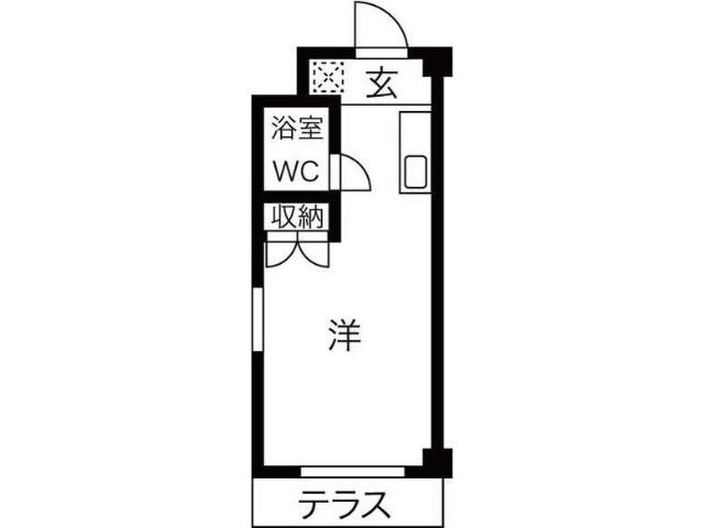 エレガンス北野田(ワンルーム/1階)の間取り写真