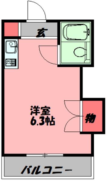 徳廣マンション(ワンルーム/3階)の間取り写真