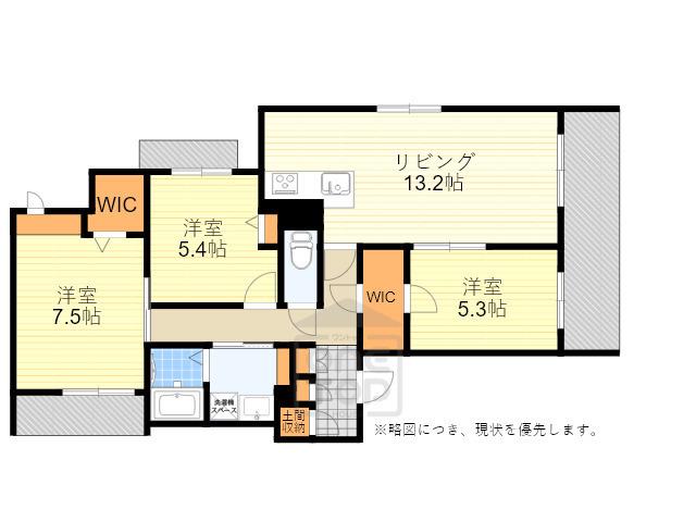 アリエッタ五月丘ノース(3LDK/2階)の間取り写真