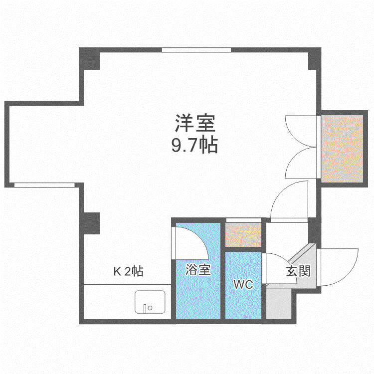 札幌アルタビル(ワンルーム/2階)の間取り写真