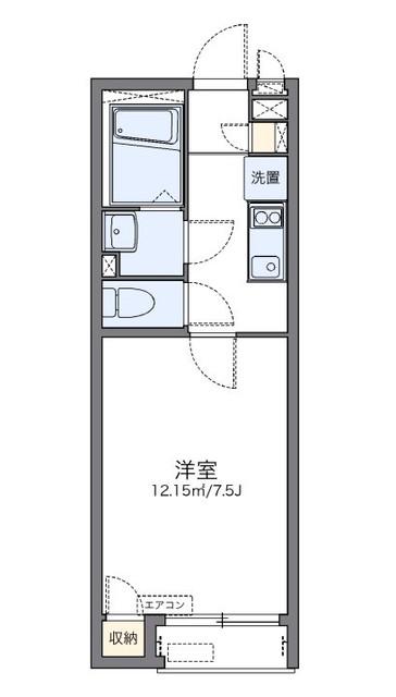 レオネクストアイランド パレス(1K/2階)の間取り写真