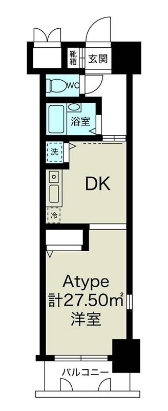 ノルデンハイム東三国(1DK/2階)の間取り写真