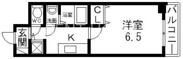 リバーサイド金岡五番館(1K/2階)の間取り写真