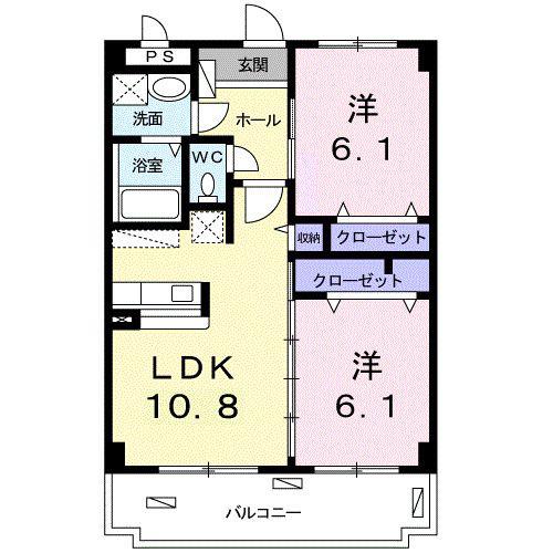 フローレンスガーデン(2LDK/2階)の間取り写真