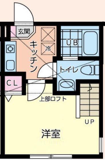 グリーンベル(1K/1階)の間取り写真