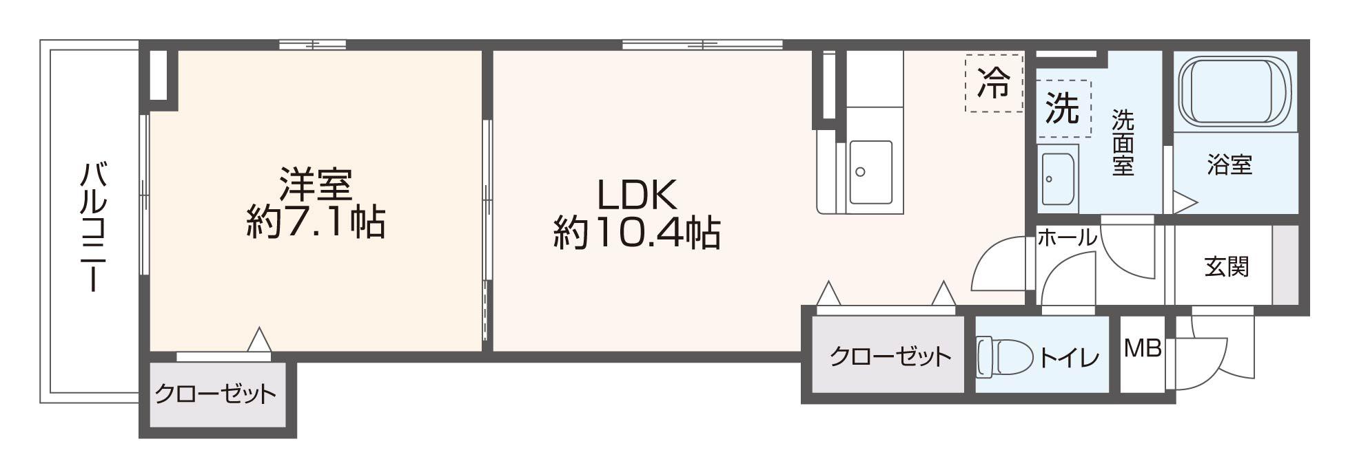 シュヴァルマラン(1LDK/1階)の間取り写真
