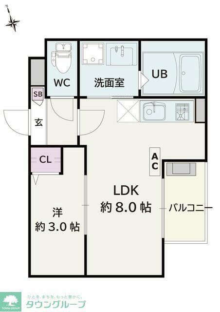 JACK KASUMIGASEKIHIGASHII(1LDK/1階)の間取り写真