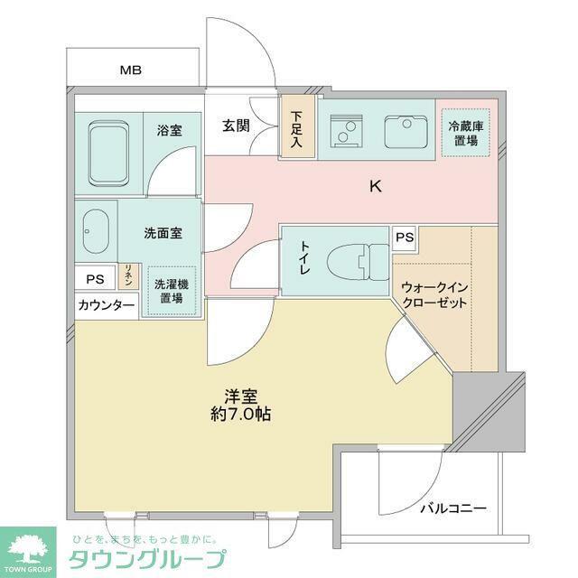 CAVANA浅草(1K/3階)の間取り写真