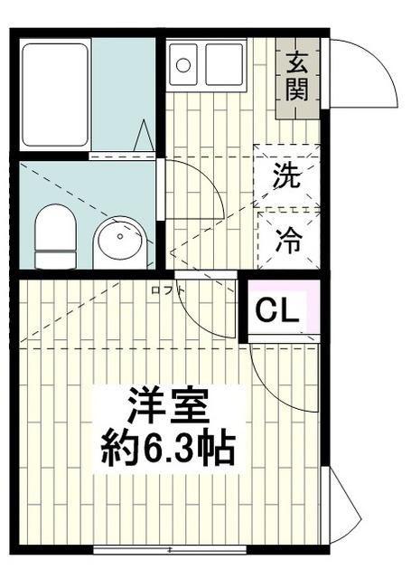 ヒルトップライン(1K/2階)の間取り写真