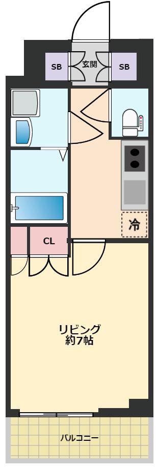 クレヴィスタ亀戸II(1K/8階)の間取り写真