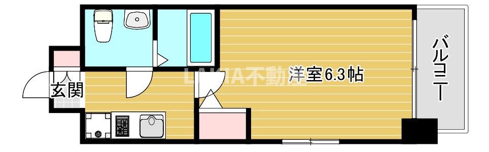 エスリード京橋III番館(1K/2階)の間取り写真