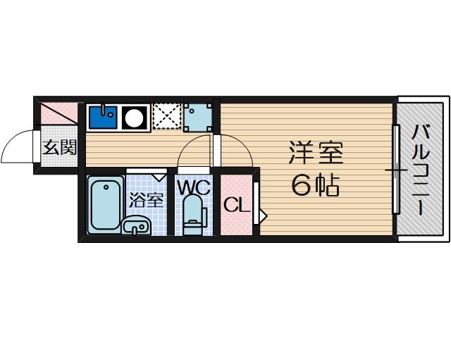 大伸マンション(1K/2階)の間取り写真