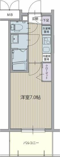 パルティール並木(1K/4階)の間取り写真