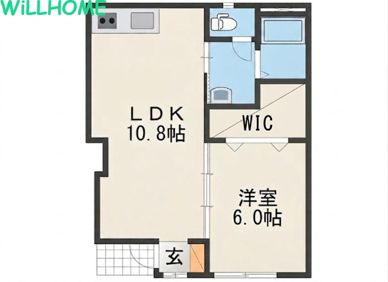 TJ船尾IV(1LDK/1階)の間取り写真