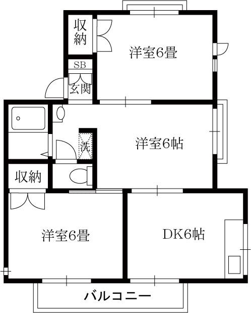 クリーンパレス(3DK/1階)の間取り写真