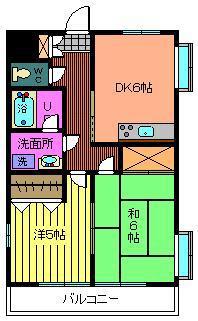 アリュール(2DK/2階)の間取り写真