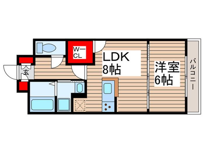 ドゥーエ妙典(1LDK/3階)の間取り写真