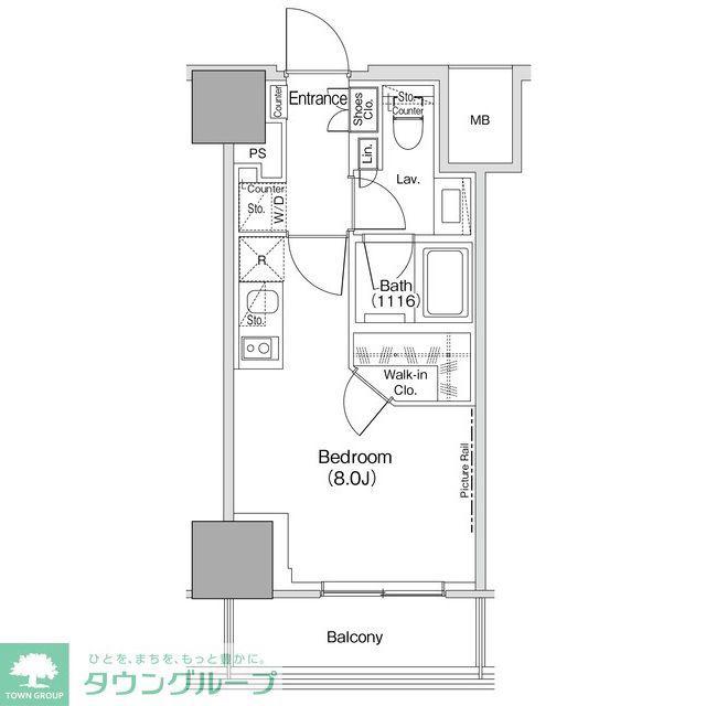 ザ・パークハビオ荏原中延駅前(ワンルーム/5階)の間取り写真