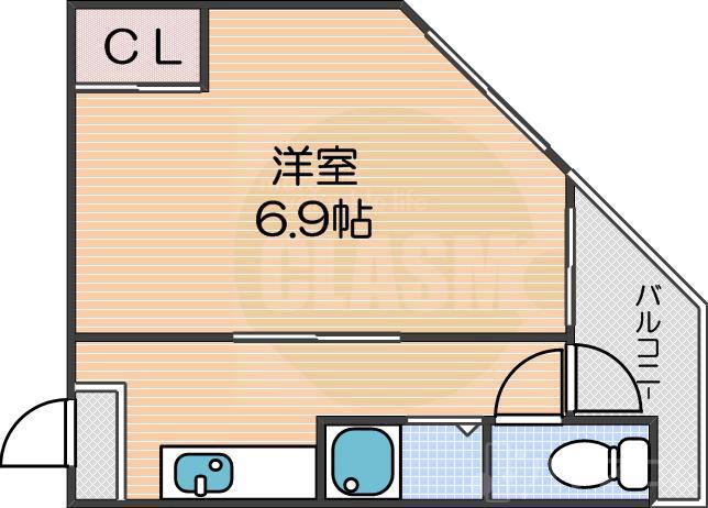 マンション楠木(1K/4階)の間取り写真