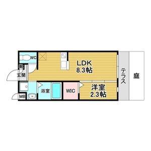 リアコート千里丘I ノース(1LDK/1階)の間取り写真